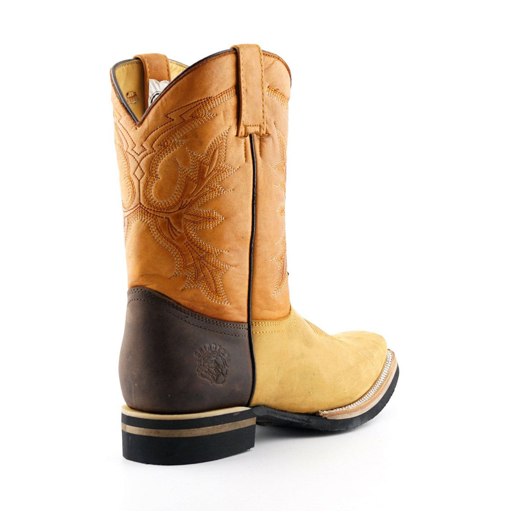 Grinders - El Paso-Tan and Brown Leather Cowboy / Western Style Boots
