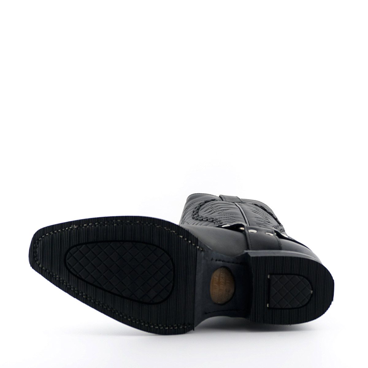 Grinders - Galveston Black Leather Cowboy / Western  Style Boots
