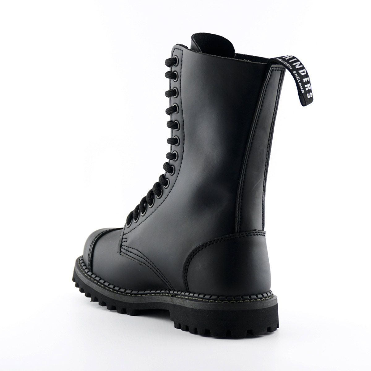 Grinders - Herald Black Leather Unisex Military Style Boots