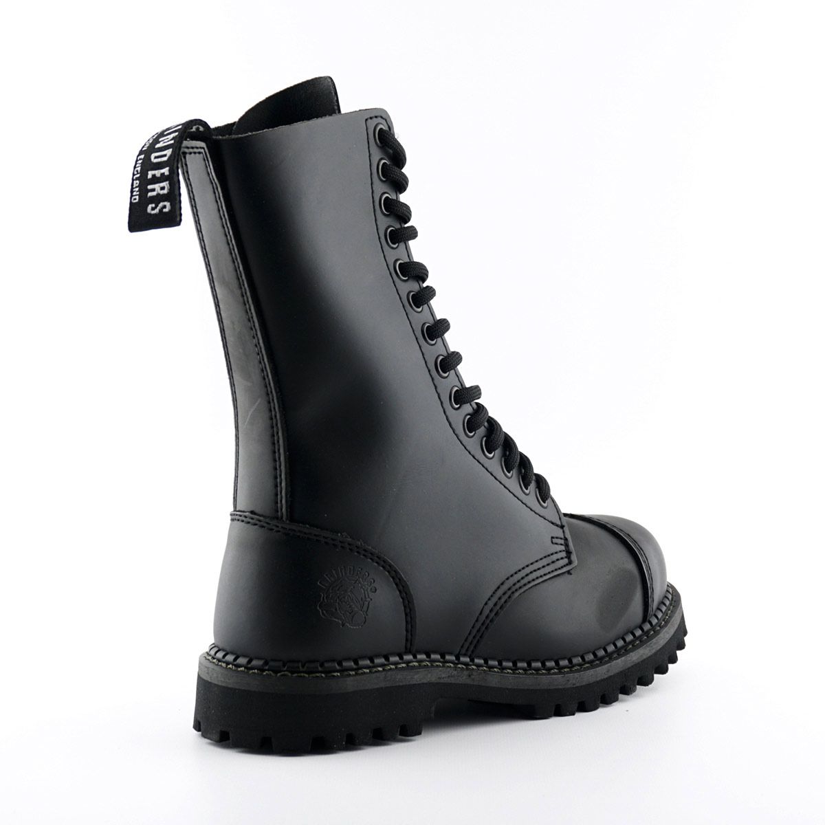 Grinders - Herald Black Leather Unisex Military Style Boots