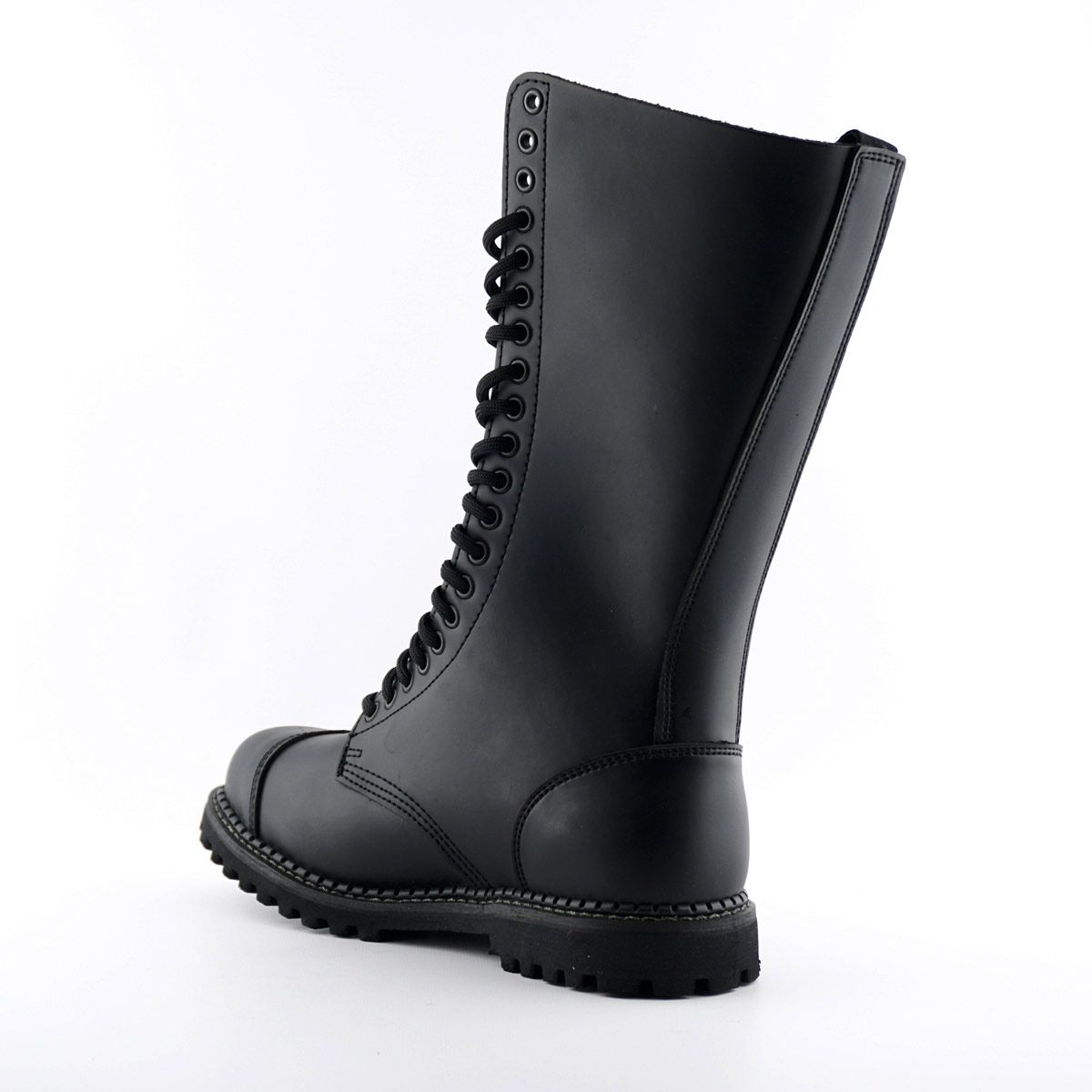 Grinders - King CS Black Leather Steel Toe Unisex Military Style Boots