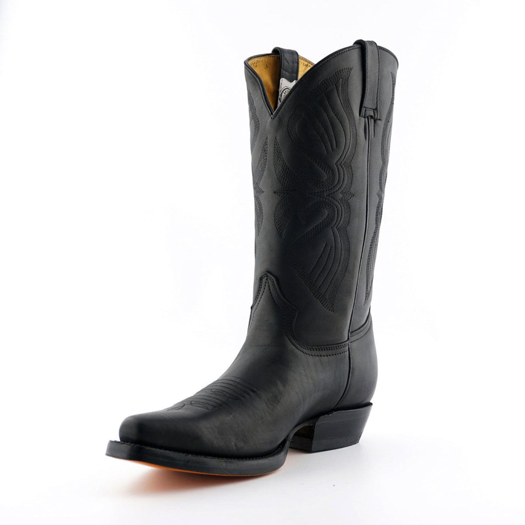 Grinders - Louisiana Black Leather Cowboy / Western Style Boots