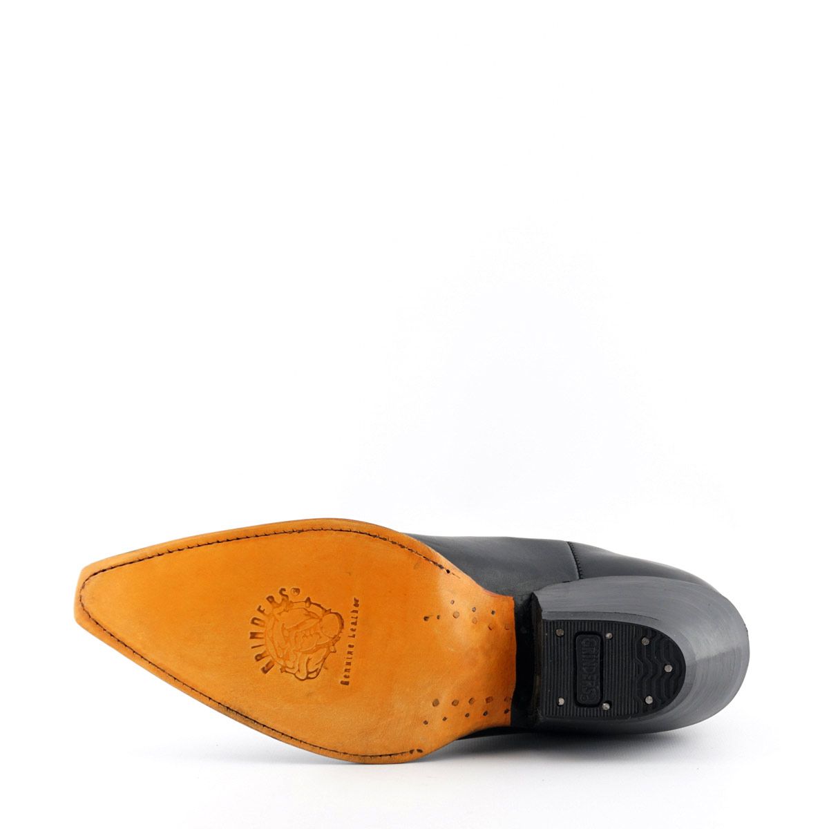 Grinders - Mustang Black Leather Cowboy / Western Style Boots