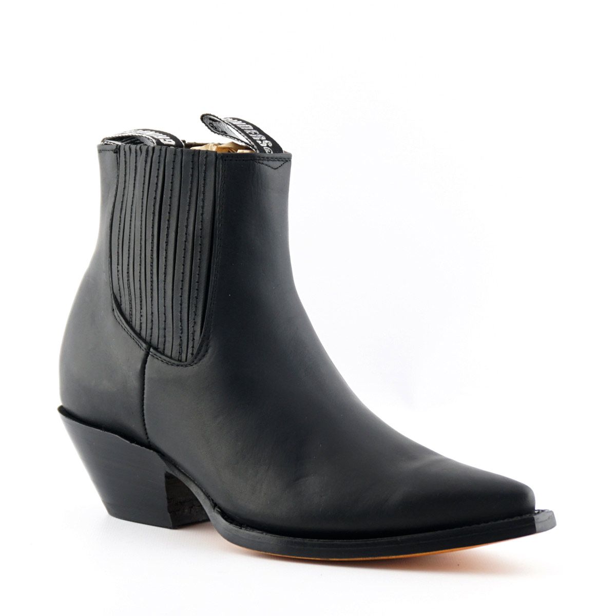 Grinders - Mustang Black Leather Cowboy / Western Style Boots