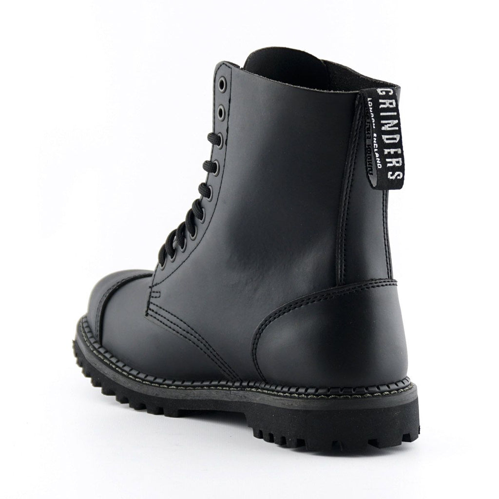 Grinders - Stag CS Black Leather Steel Toecap Unisex Military Style Boots