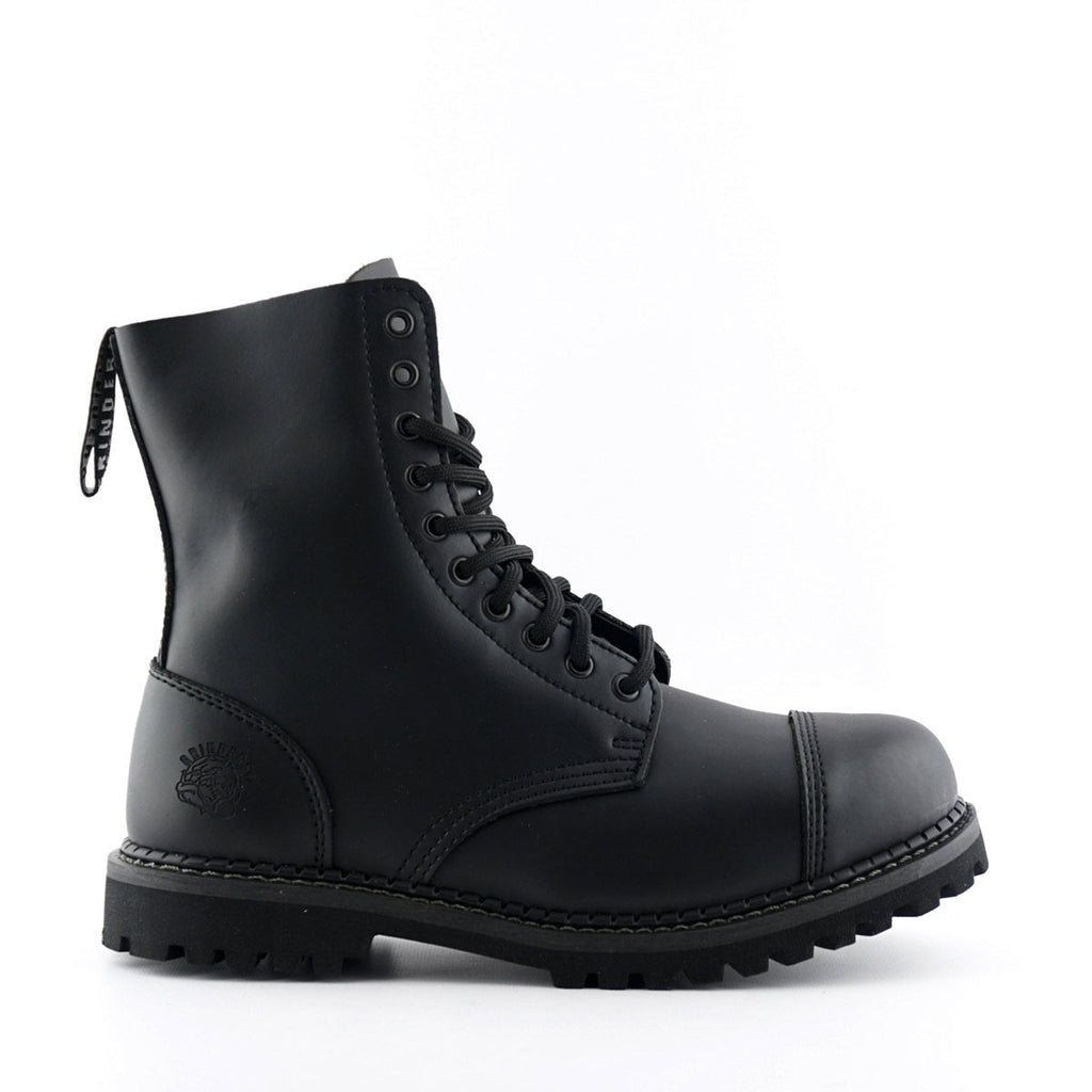 Grinders - Stag CS Black Leather Steel Toecap Unisex Military Style Boots