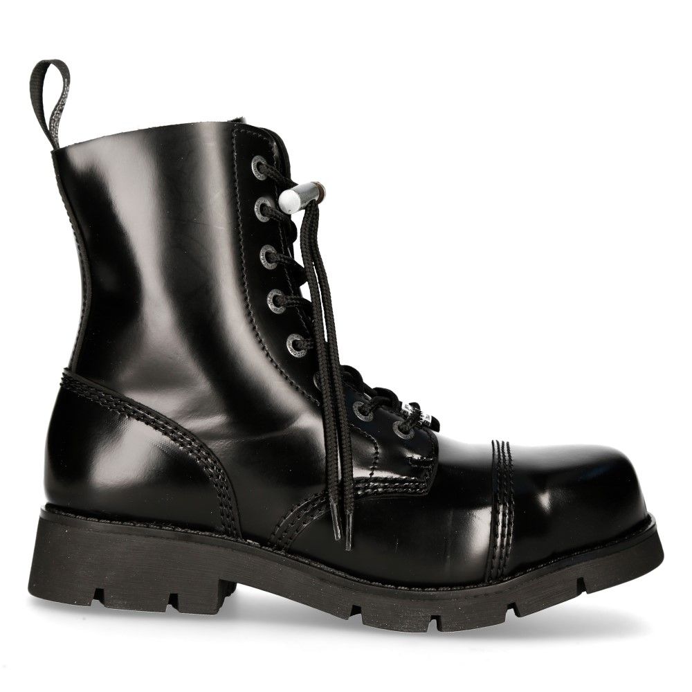 NEW ROCK - RANGER008CMTC-S1 - Black Leather Biker Boots