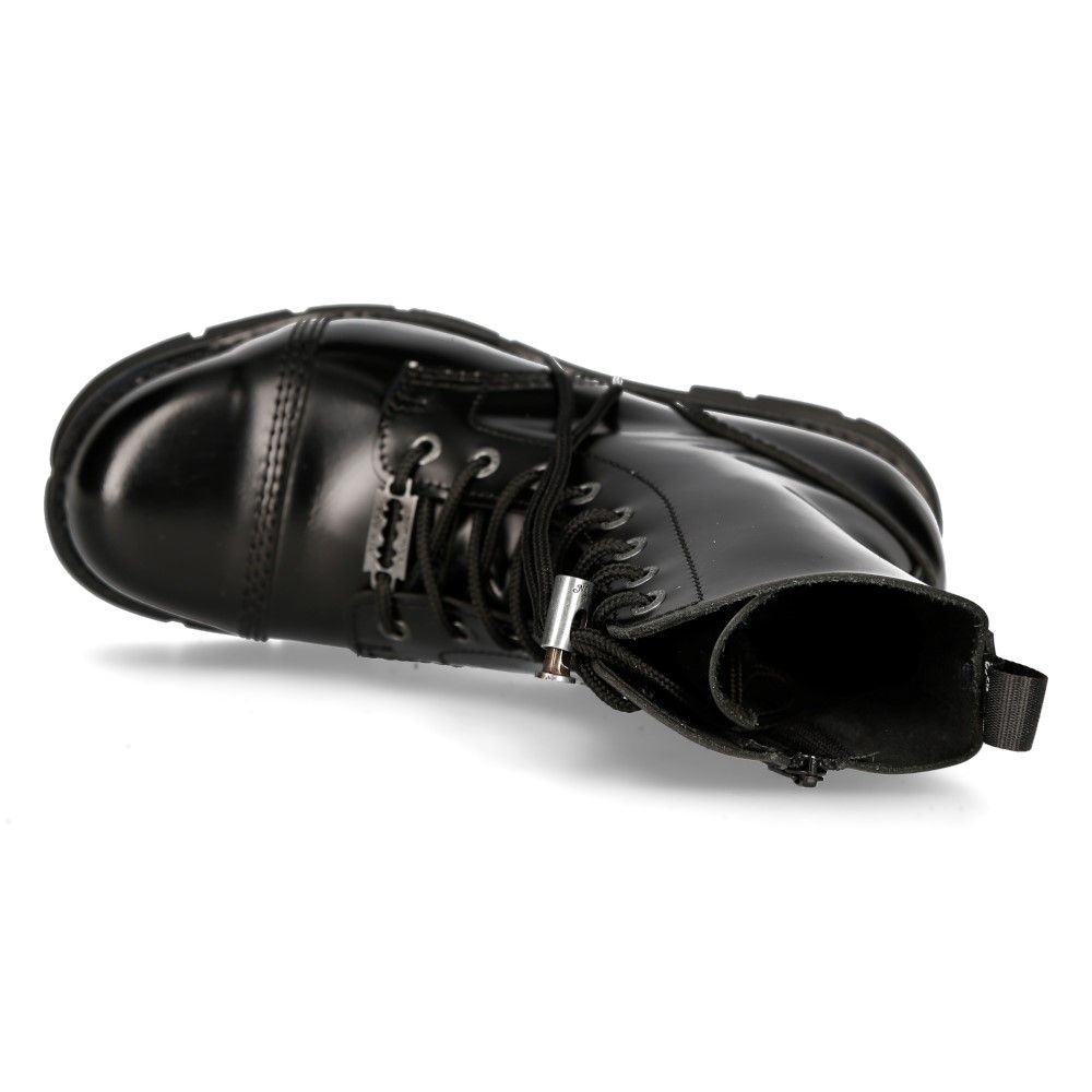 NEW ROCK - RANGER008CMTC-S1 - Black Leather Biker Boots