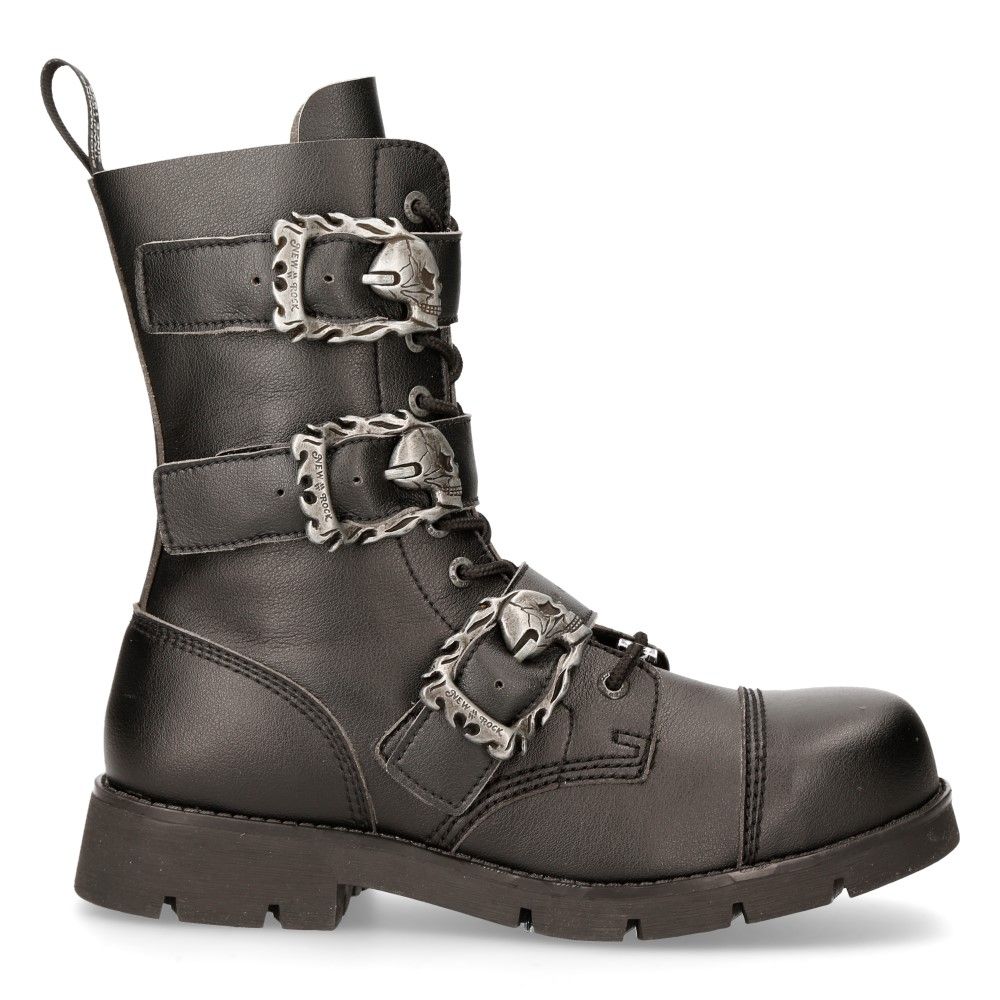 Vegan NEW ROCK - RANGER013MT-V1 - Black Vegan Leather Boots