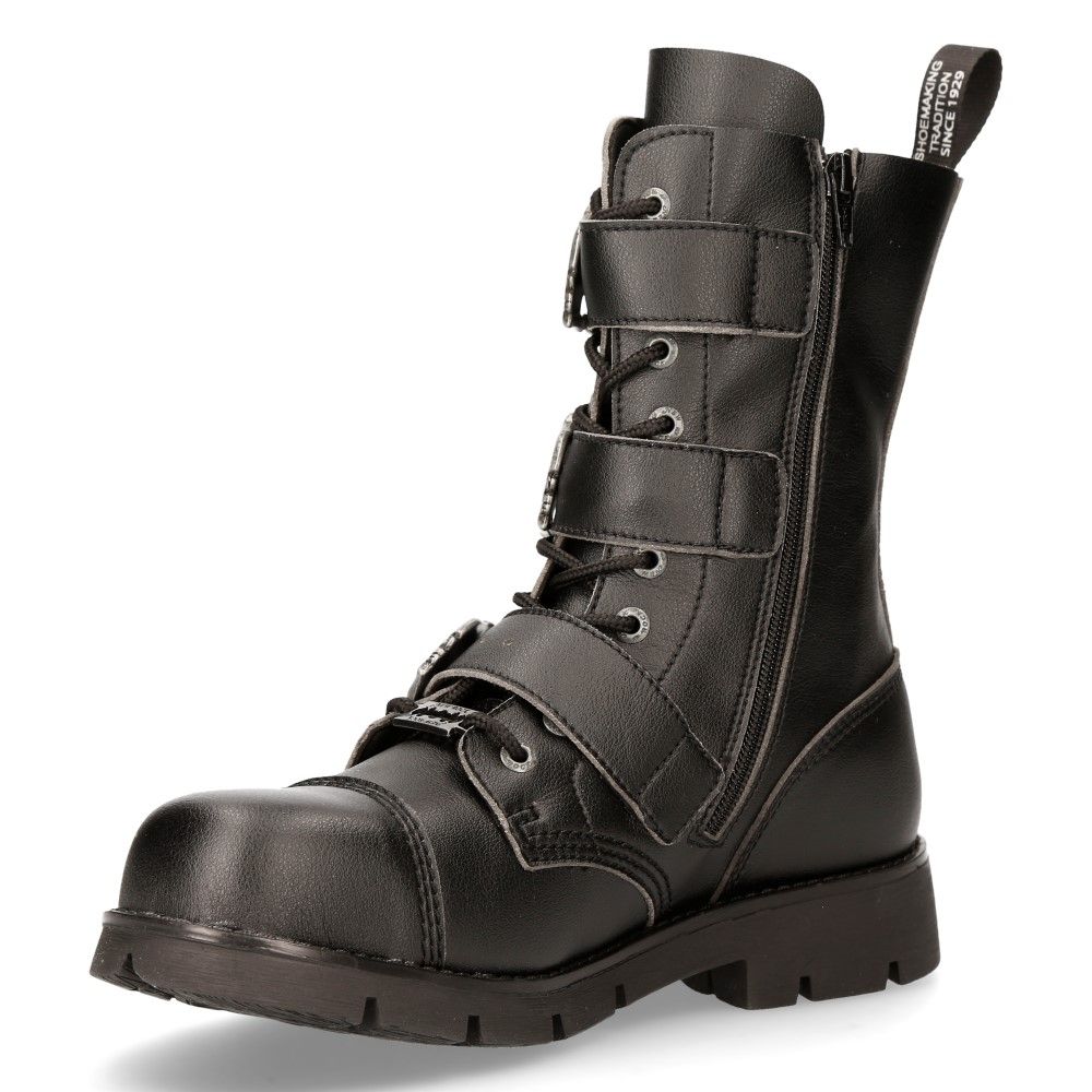 Vegan NEW ROCK - RANGER013MT-V1 - Black Vegan Leather Boots