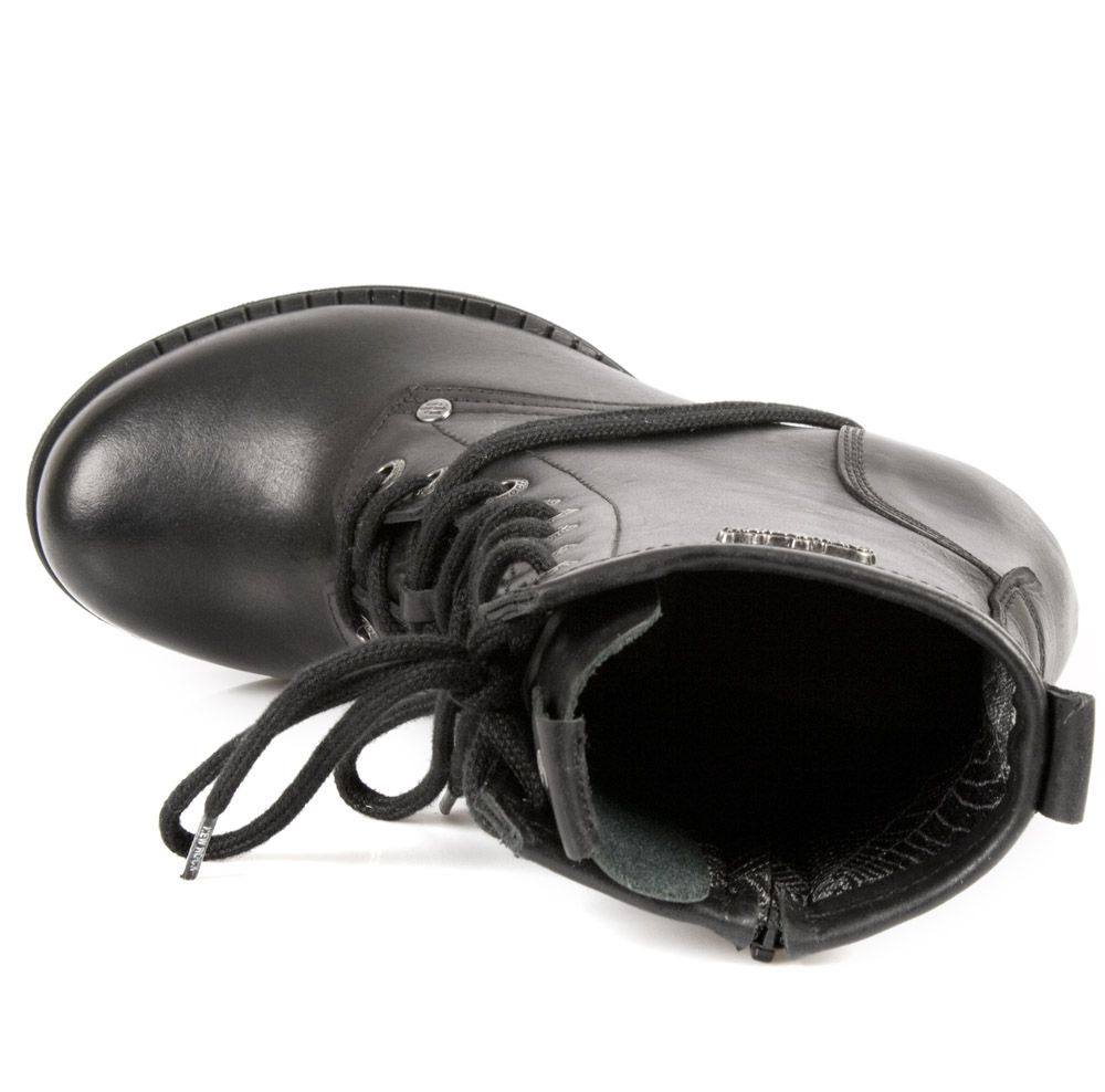 NEW ROCK -  TR001-S1 Ladies Black Lace Up Boots