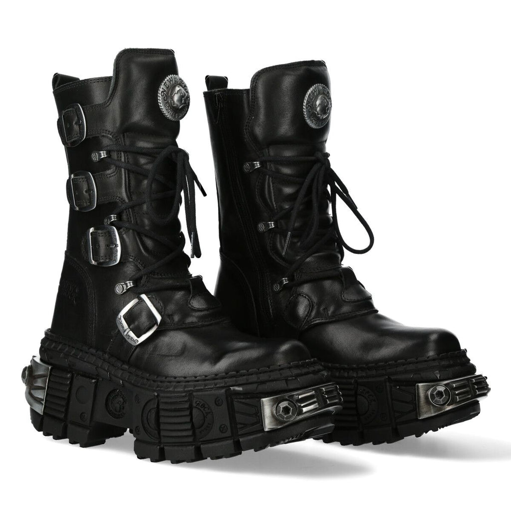 NEW ROCK -  WALL1473-S3 Chunky Platform Boots