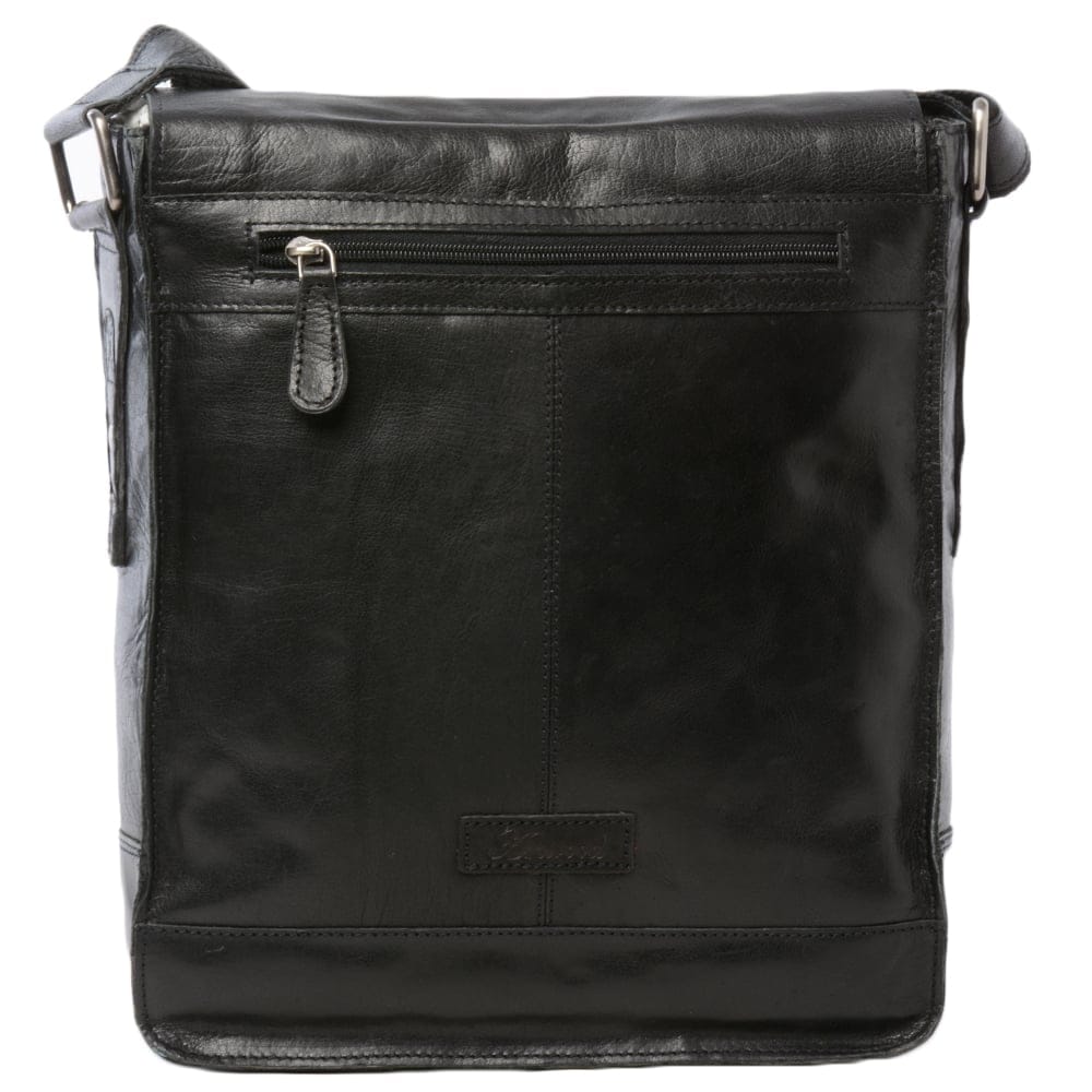 Black Medium Leather Messenger Bag