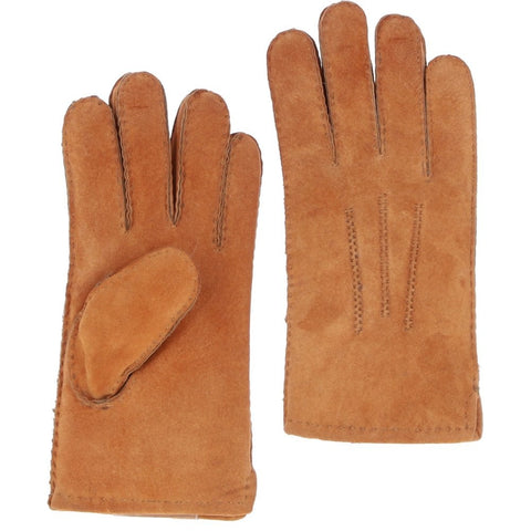 Mens Soft Tan Suede Sheepskin Gloves