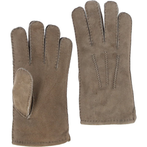 Mens Soft Taupe Suede Sheepskin Gloves