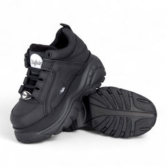 Buffalo - Womens Vegan Leather Black Chunky Platform Trainers - 1339-14-2.0
