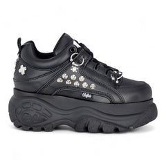 Buffalo - Womens Vegan Leather Black Studded Chunky Platform Trainers - 1339-14-Punk