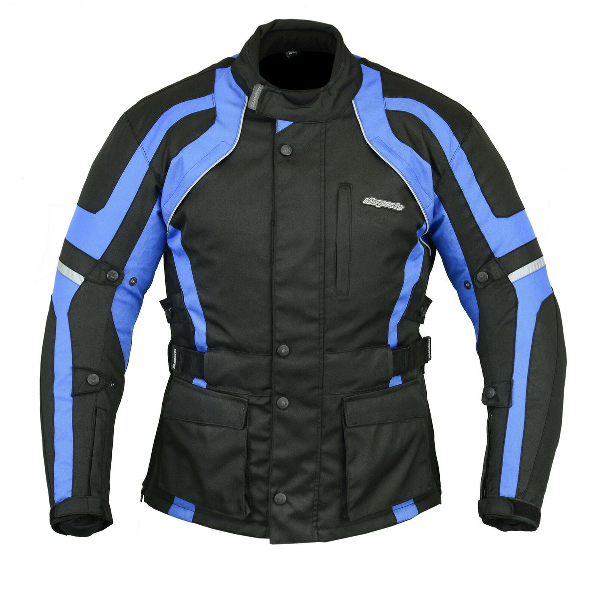 Men's Blue Waterproof Cordura Motorbike Jacket With CE Armour