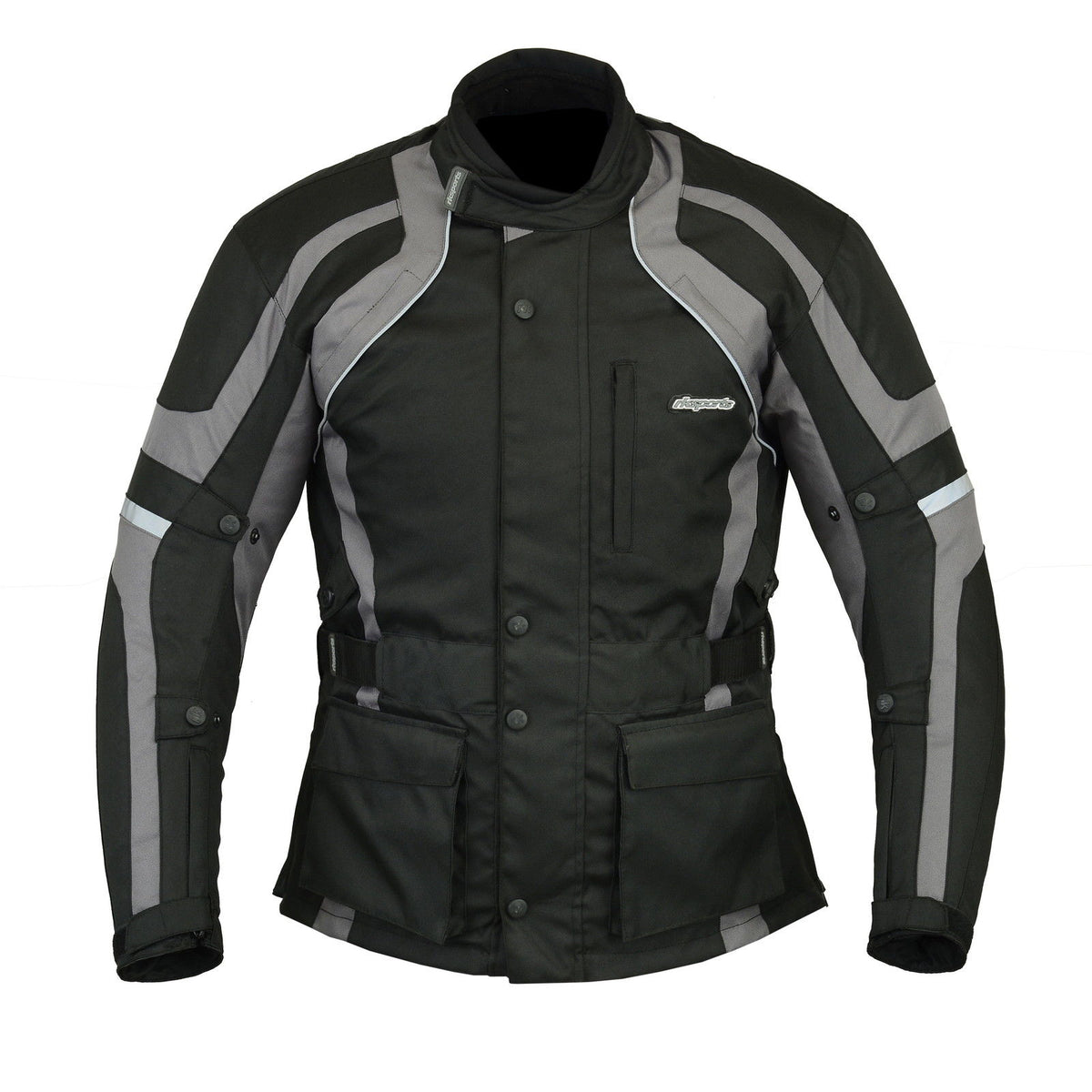 Men's Grey Waterproof Cordura Motorbike Jacket With CE Armour