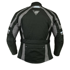 Men's Grey Waterproof Cordura Motorbike Jacket With CE Armour