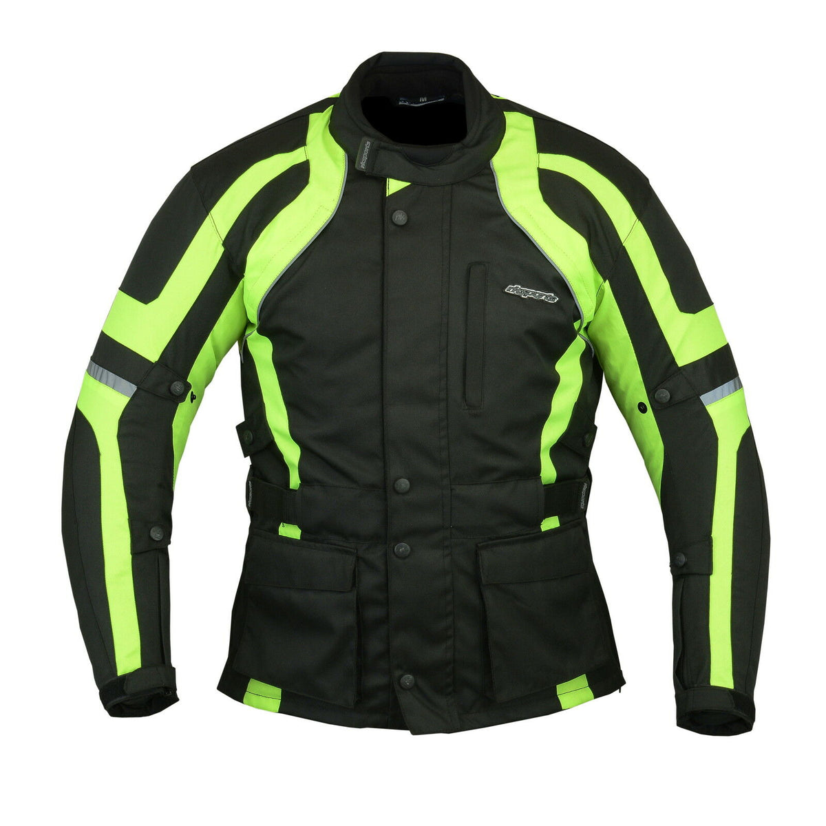 Men's Hi Vis Waterproof Cordura Motorbike Jacket With CE Armour