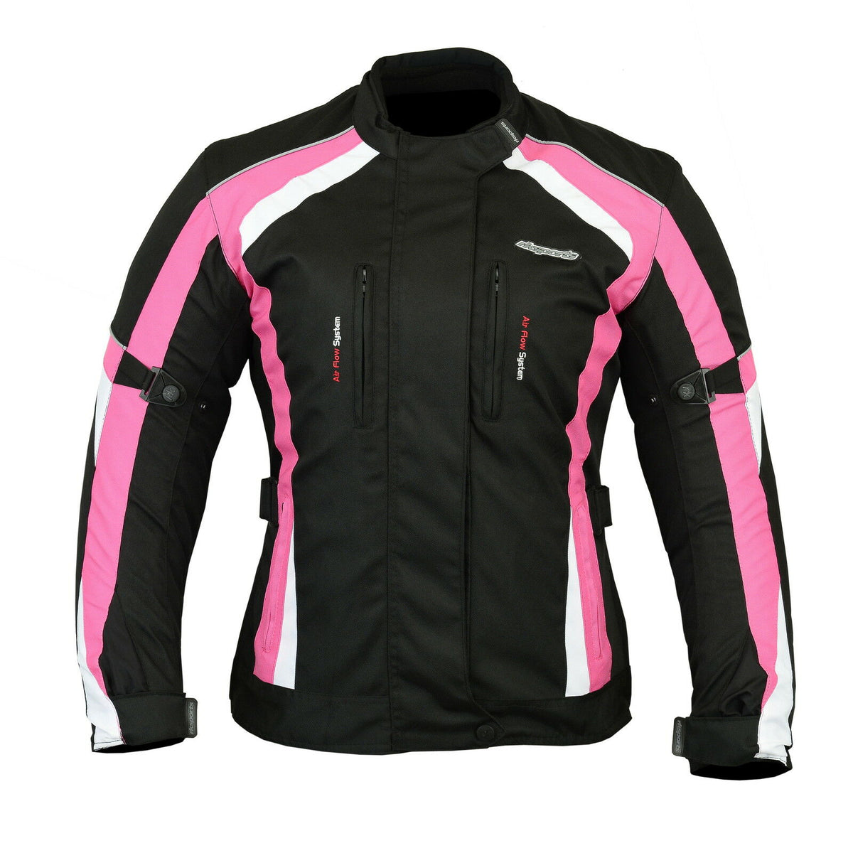 Ladies Pink Cordura Waterproof Biker Jacket With CE Armour