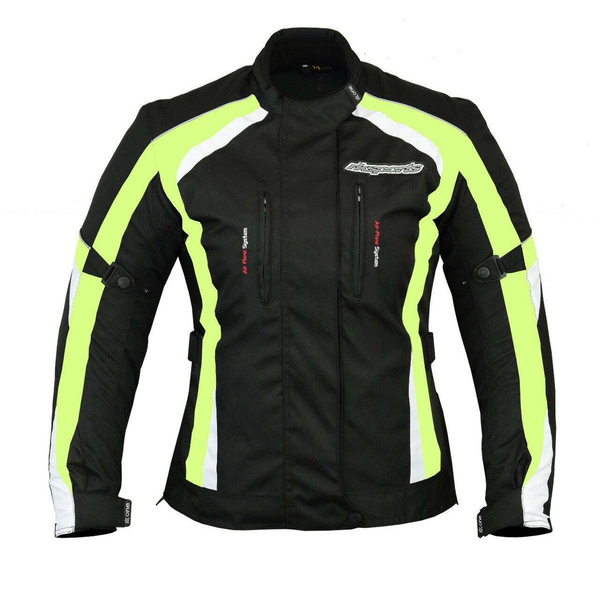 Ladies Hi Vis Cordura Waterproof Biker Jacket With CE Armour