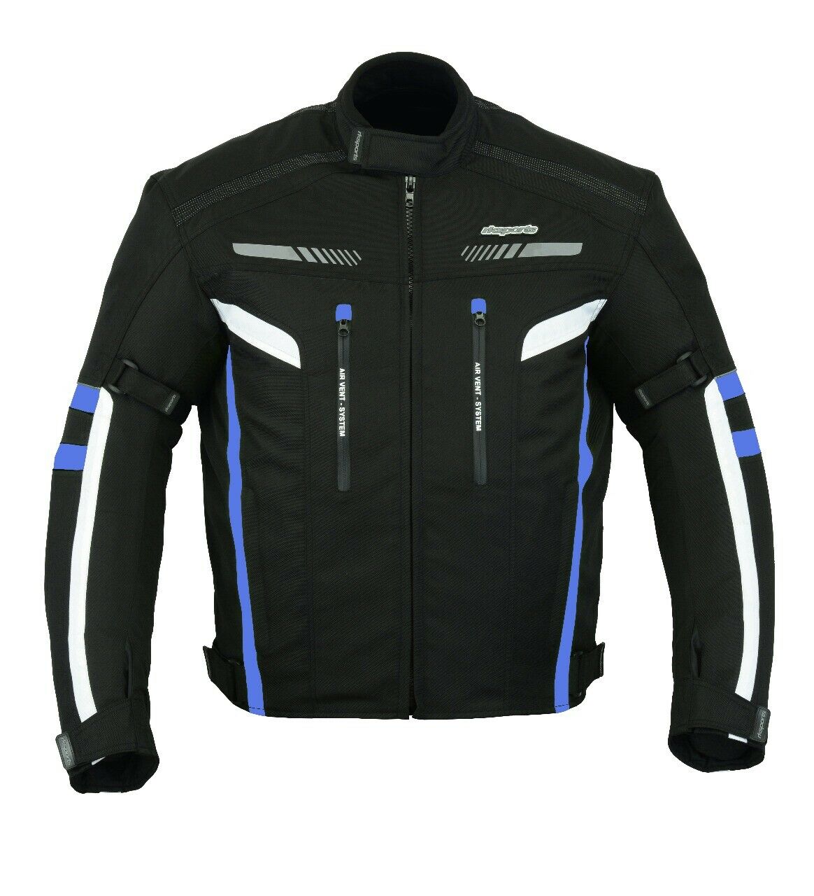 Men's Blue Plus Size Waterproof Cordura Motorbike Jacket With CE Armour