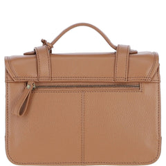 Womens Butterscotch Tan Leather Classic Vintage Satchel Style Bag & Detachable Shoulder Strap