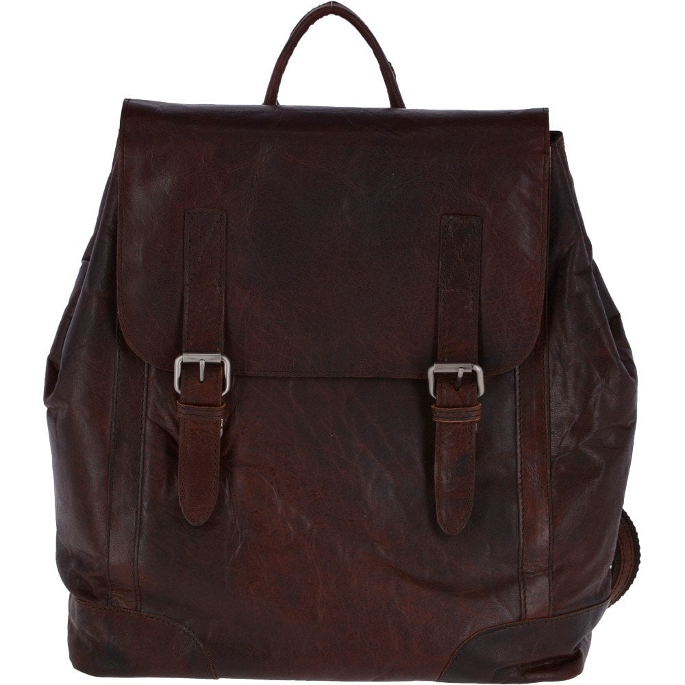 Vintage Brandy Leather Backpack