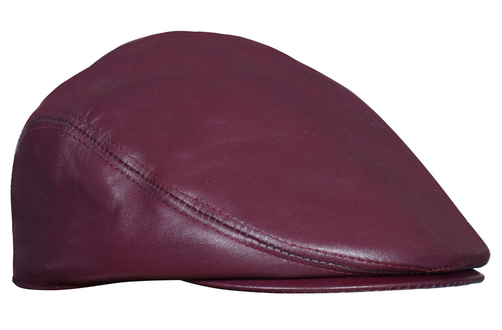 Men's Tan Leather Flat Cap