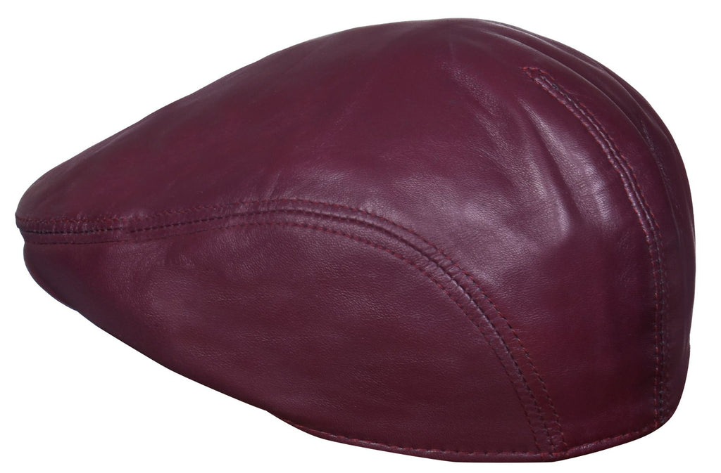 Men's Tan Leather Flat Cap