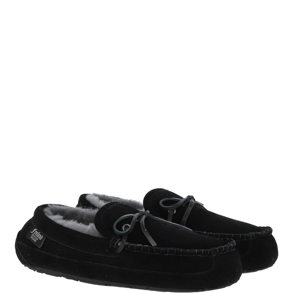 Men's Black Sheepskin Moccasins - Maverick