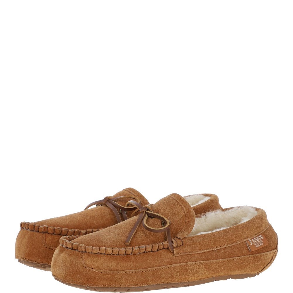 Men's Tan Sheepskin Moccasins - Maverick