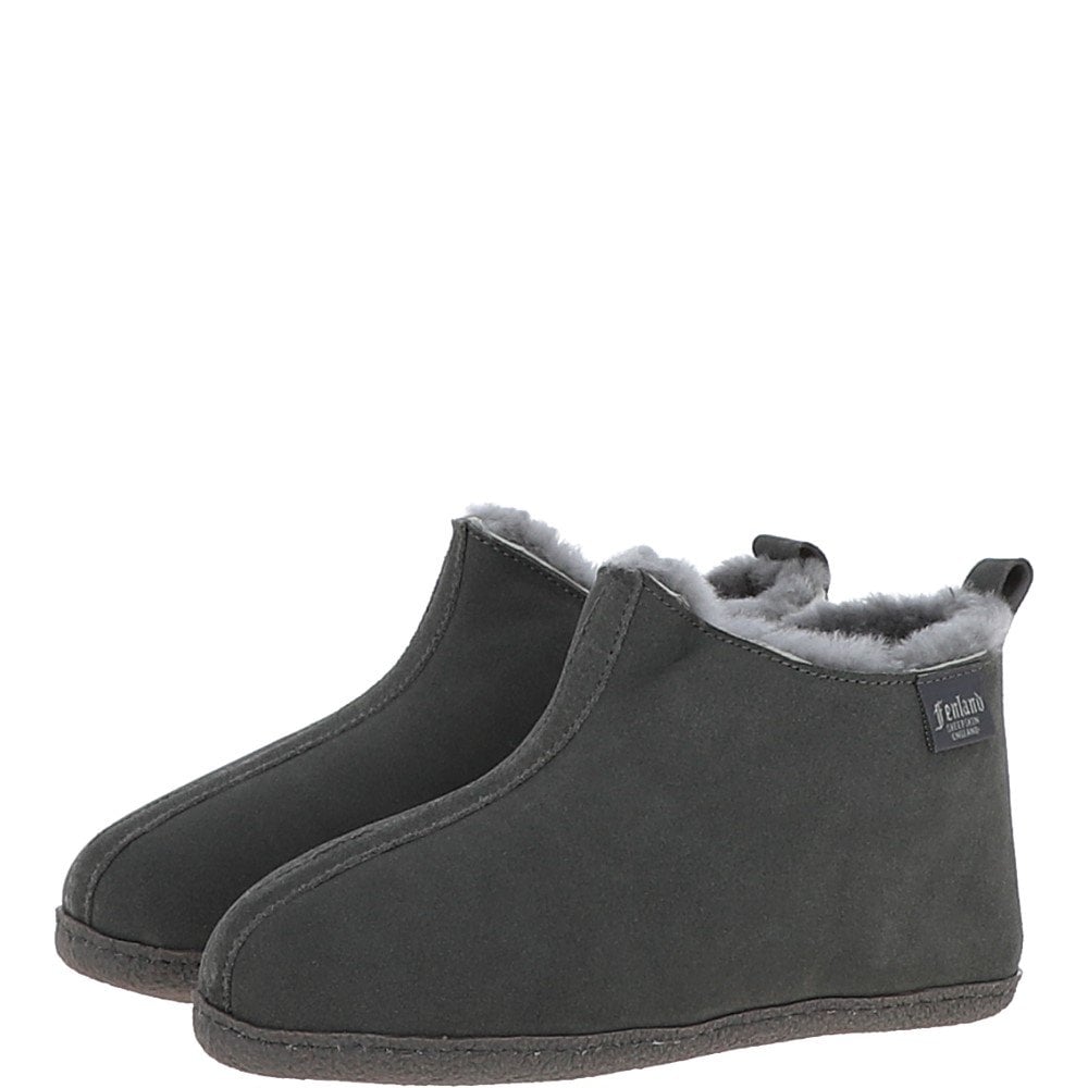 Men's Grey Suede Sheepskin Boots - Darwin