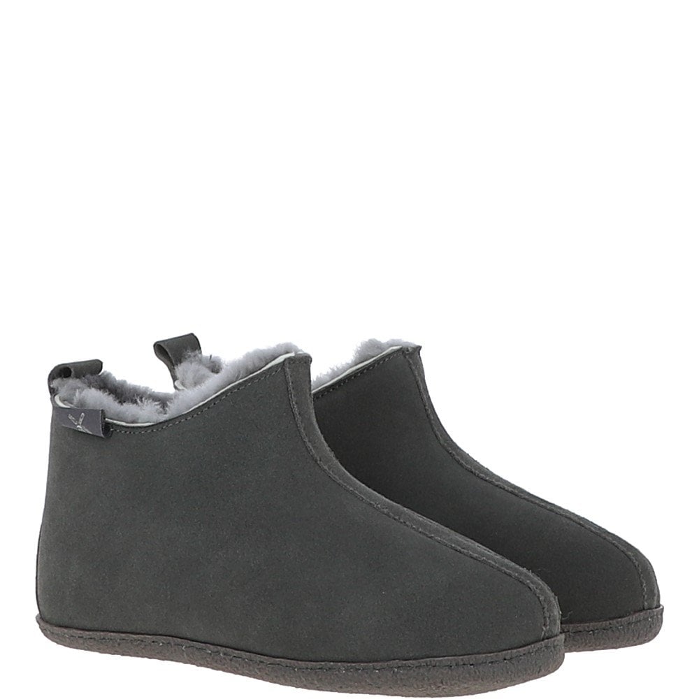 Men's Grey Suede Sheepskin Boots - Darwin