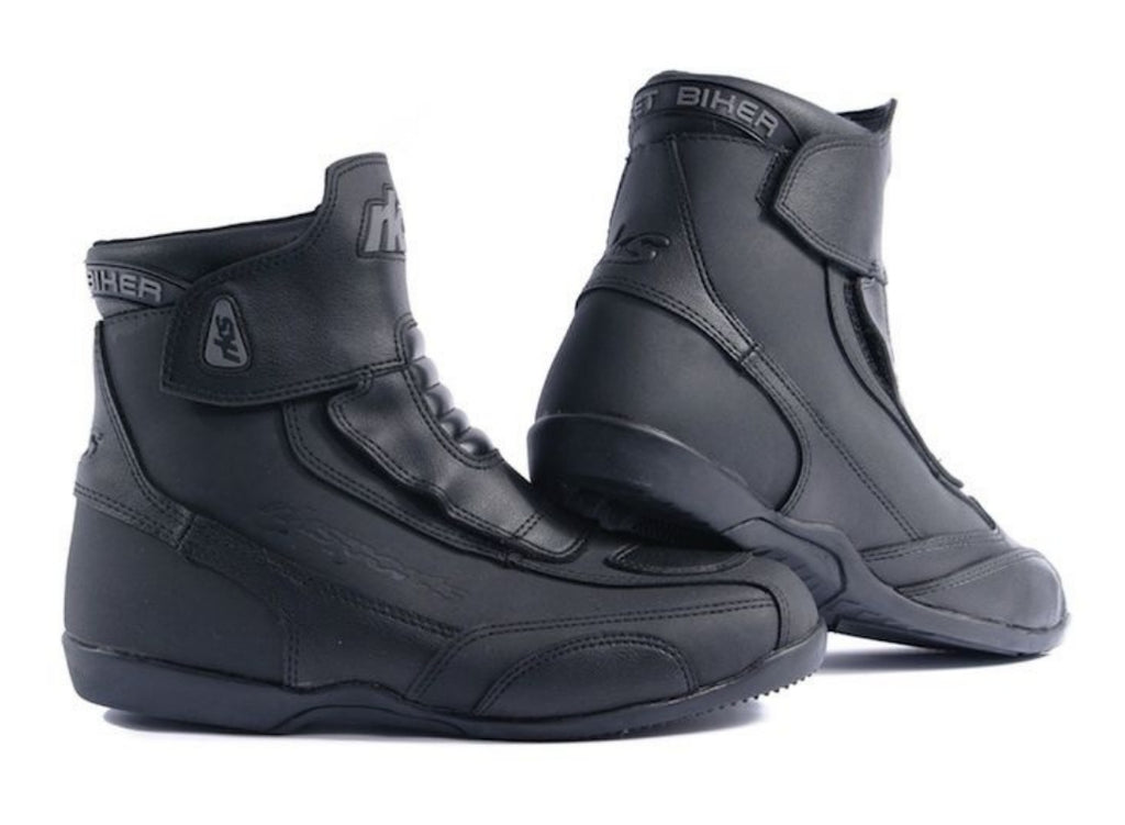 Unisex Leather Water Resist Motorbike Ankle Boots