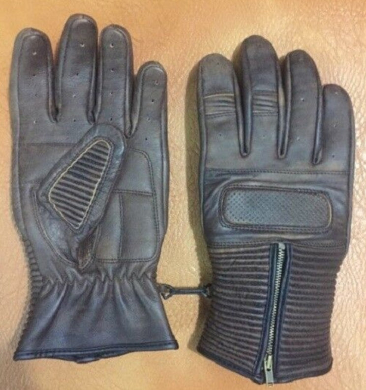 Men's Soft Leather Summer Motorbike Gloves