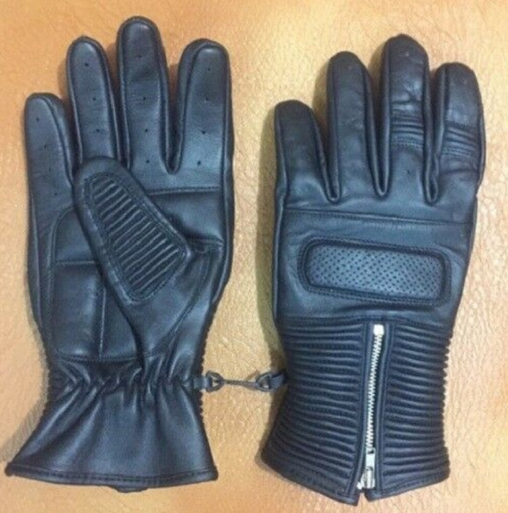 Men's Soft Leather Summer Motorbike Gloves