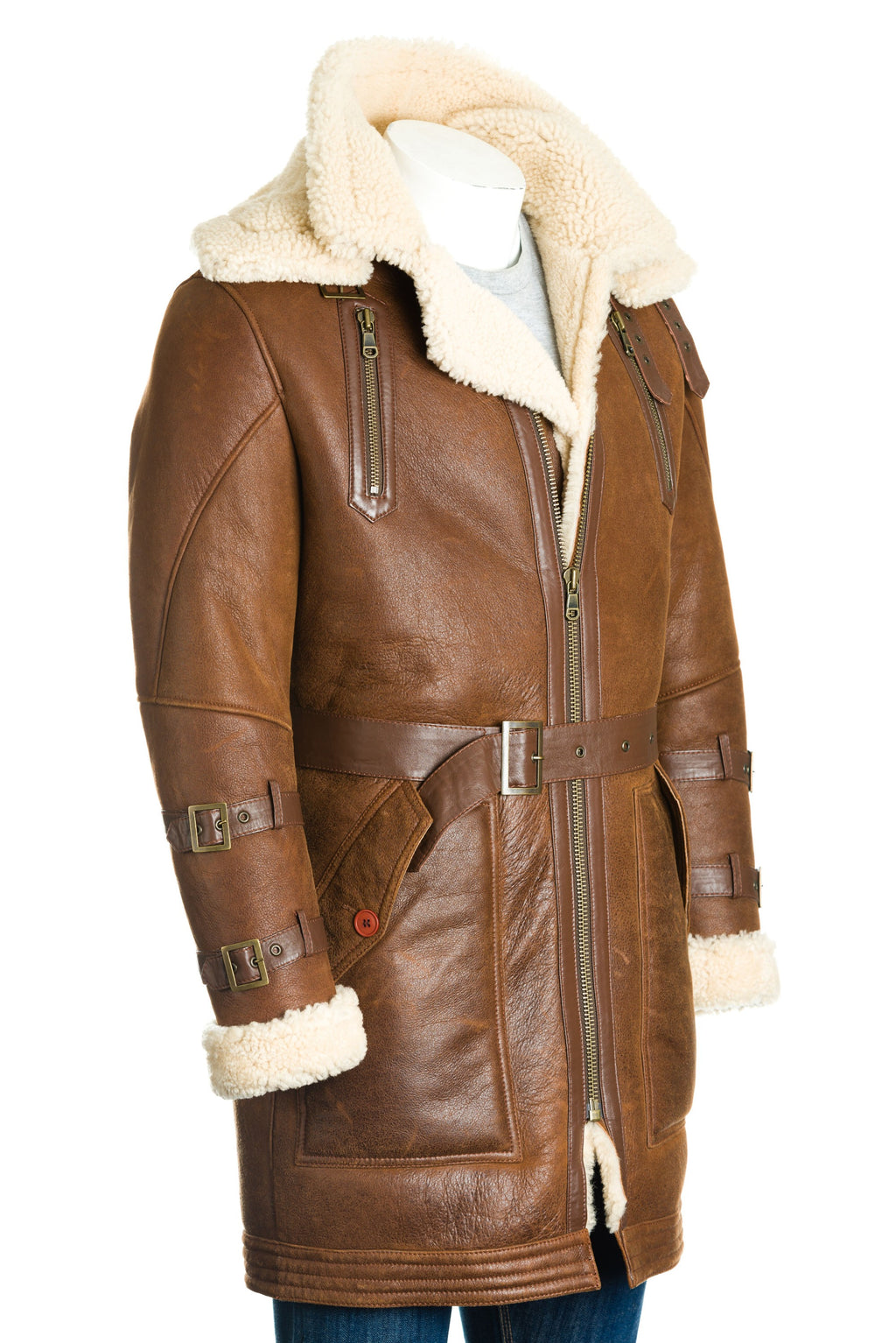 Men's Sheepskin Trench Coat: Tomasso