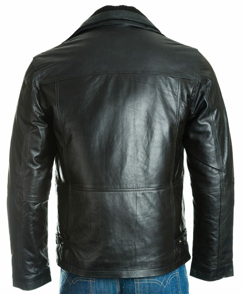 Men's Black Buckled Strap Collar with Detachable Fleece Front: Duran