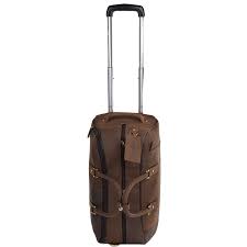 Wheeled Leather Travel Holdall In Chestnut Mud Colour