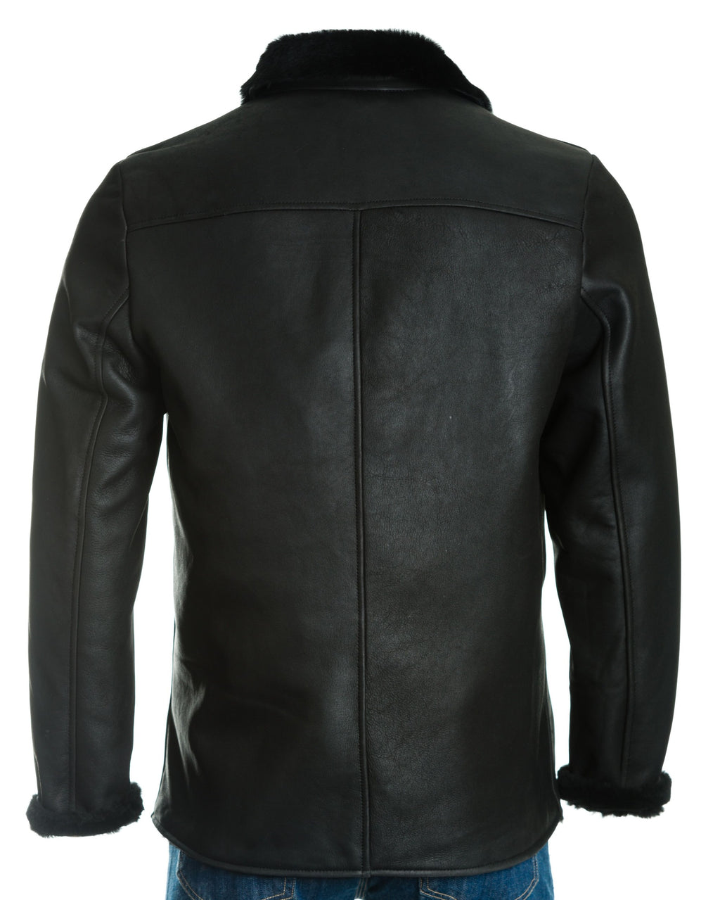 Men's Sheepskin Shearling Asymmetric Jacket: Luca