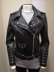 Ladies Studded Brando Style Biker Jacket: Felicity