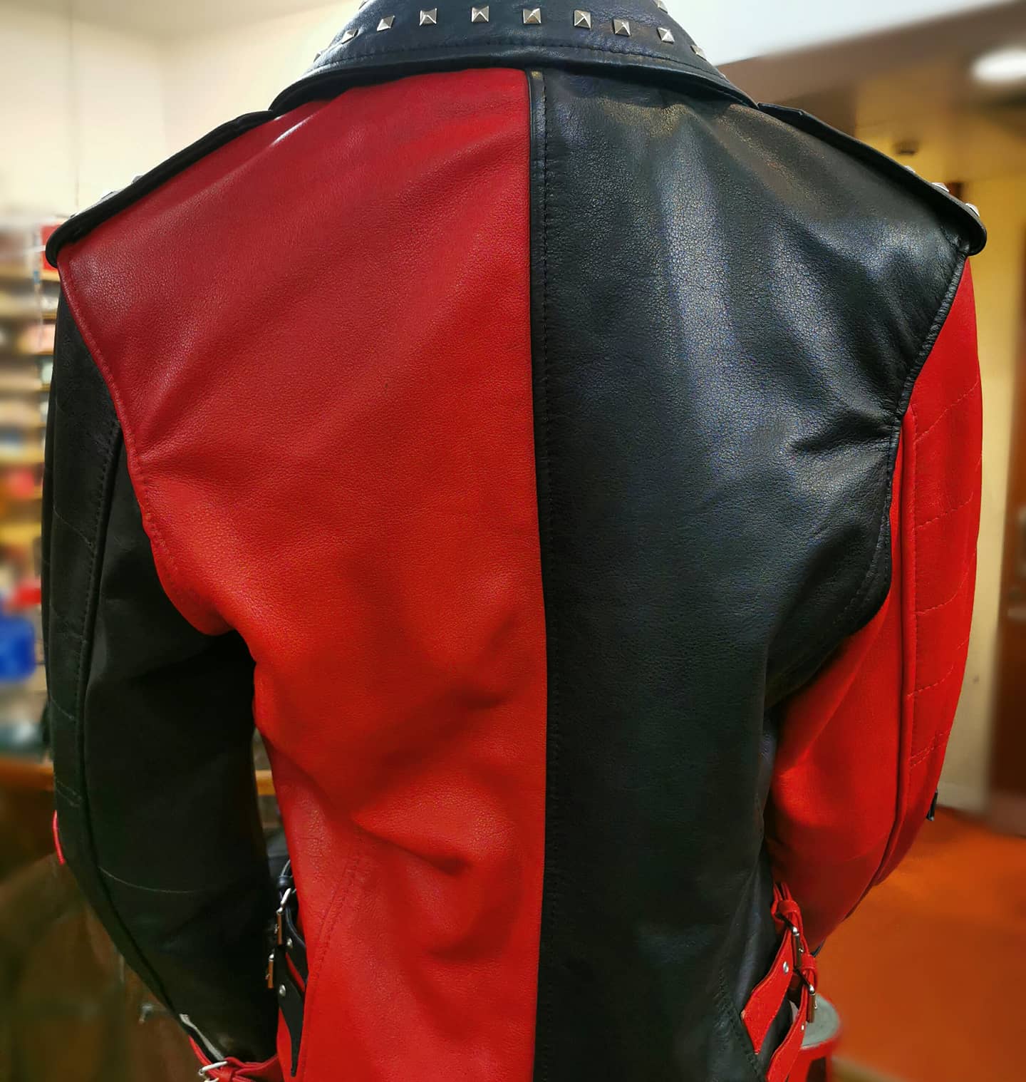 Ladies Two Tone Studded Gothic Punk Jacket: Rihanna