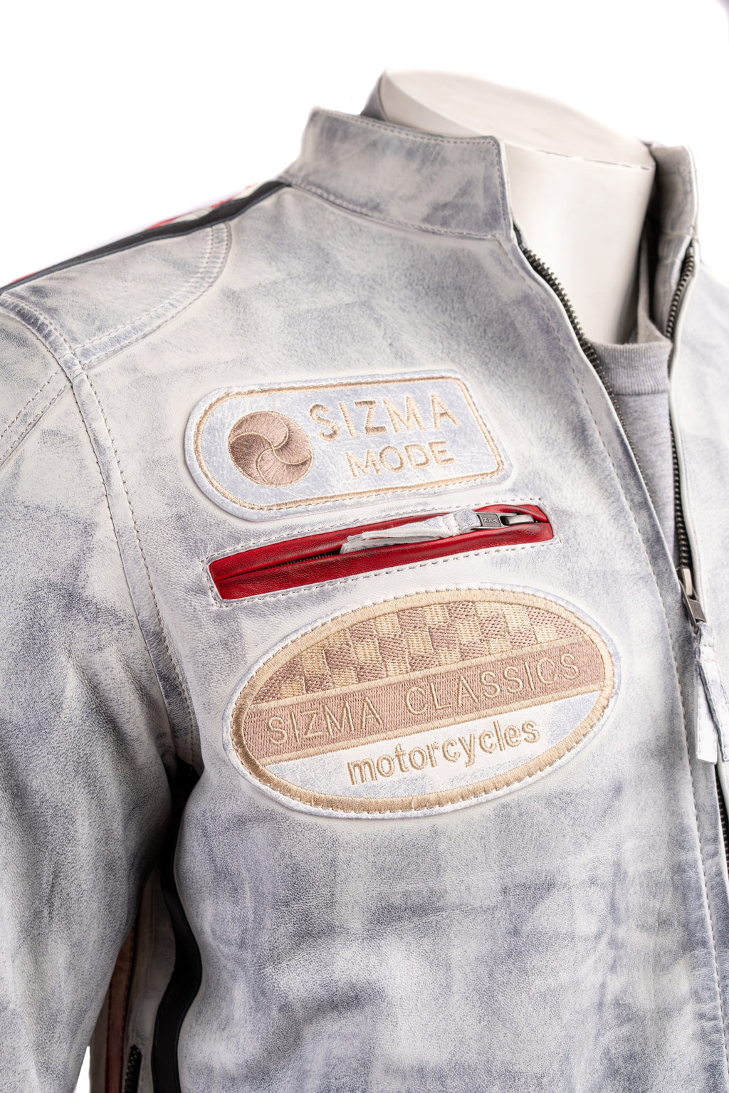 Men's Nappa Racing Biker Style Leather Jacket: Paolo