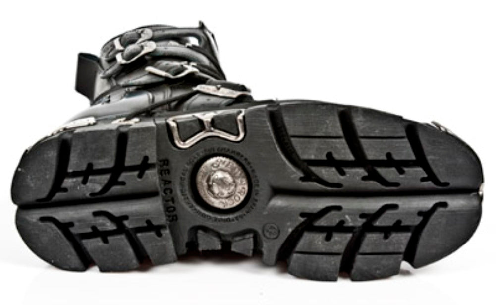 NEW ROCK - M-591-S2 Silver Flame Lace Up Boots