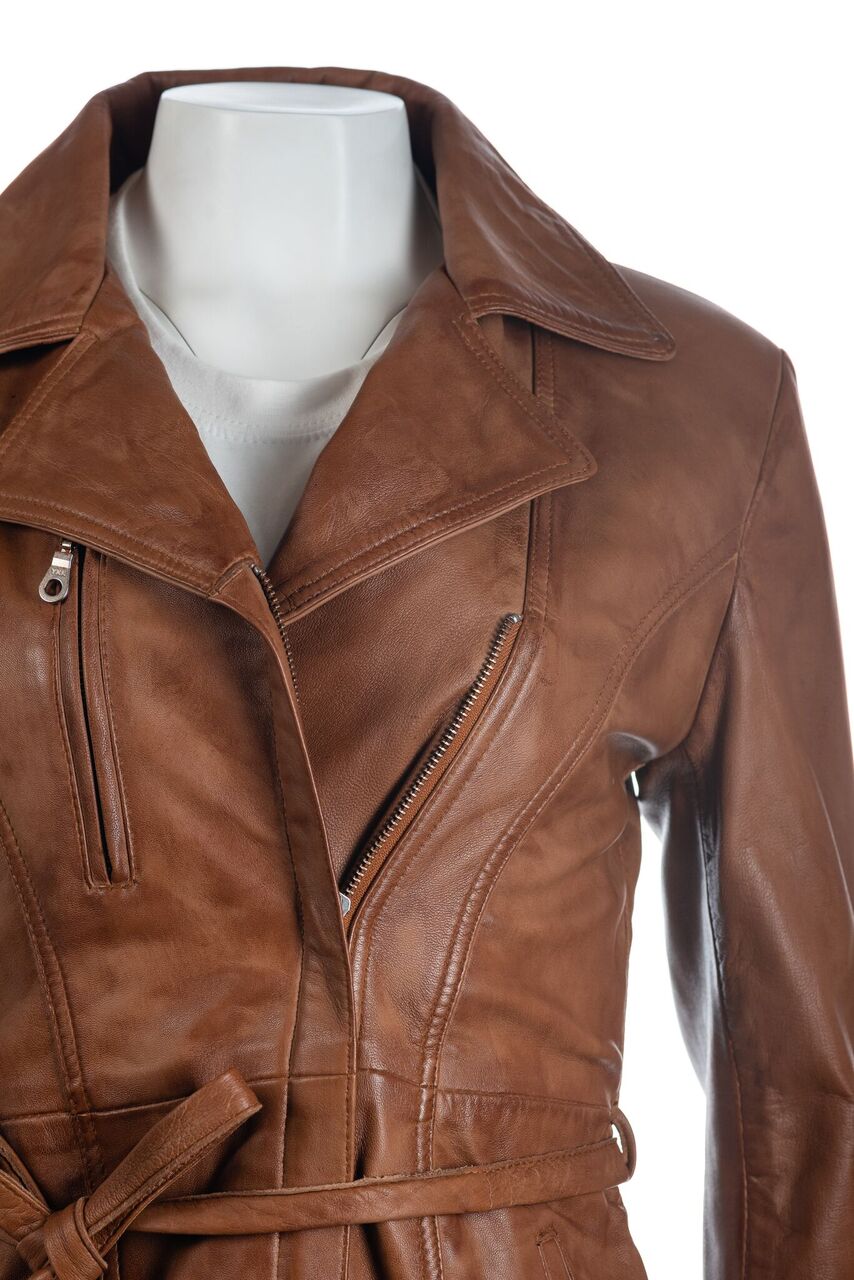 Belted leather sales jacket mens