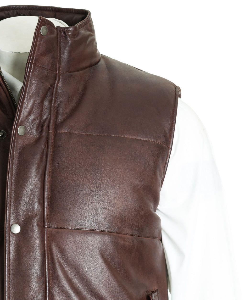 Men's Quilted Leather Gilet: Benjamino