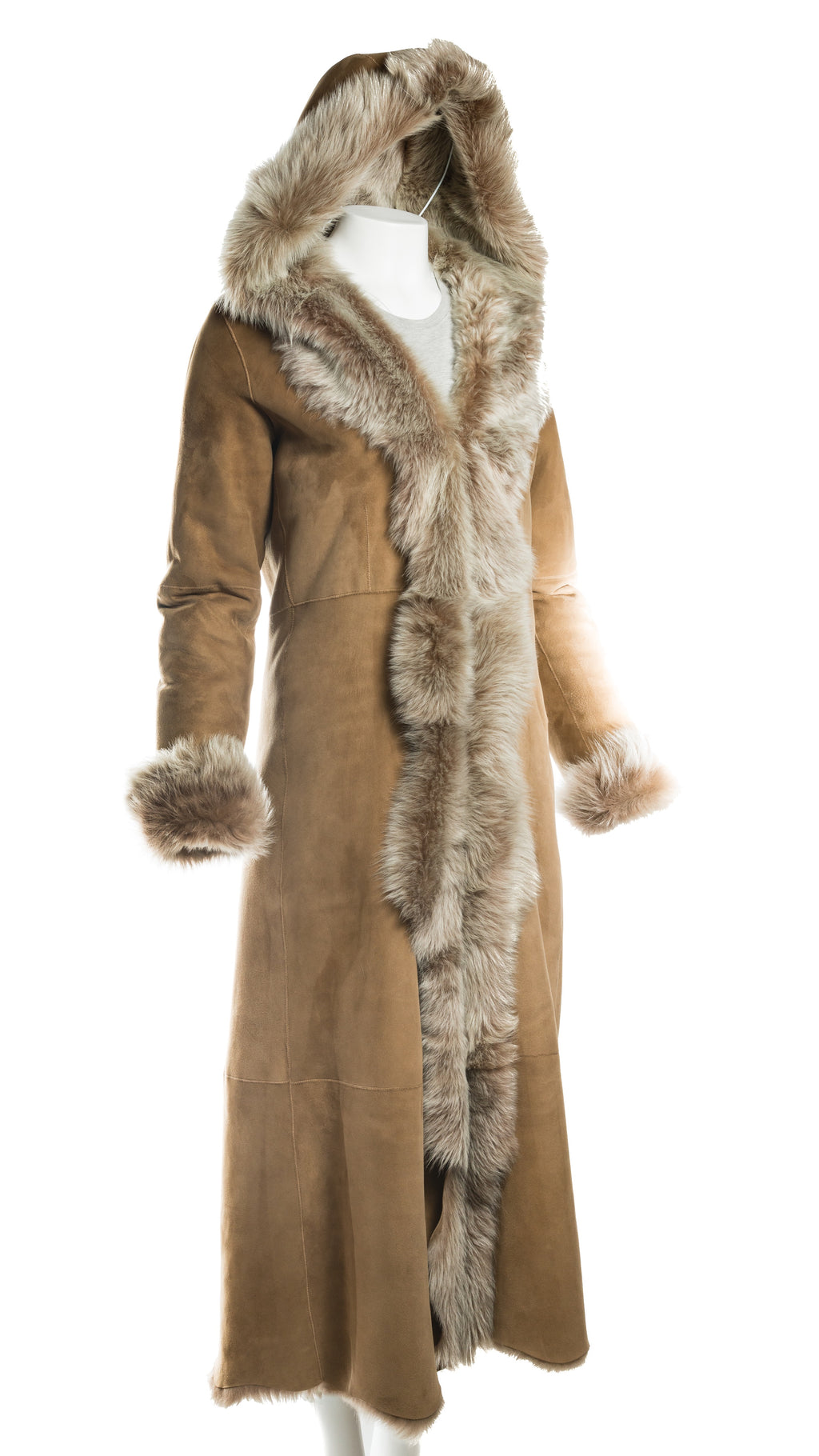 Ladies Full Length Beaver Toscana Shearling Sheepskin Coat: Rosetta